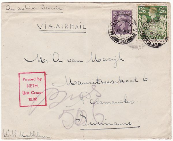 GB-NED. WEST INDIES [FREE DUTCH FORCES in UK-AIRMAIL]
