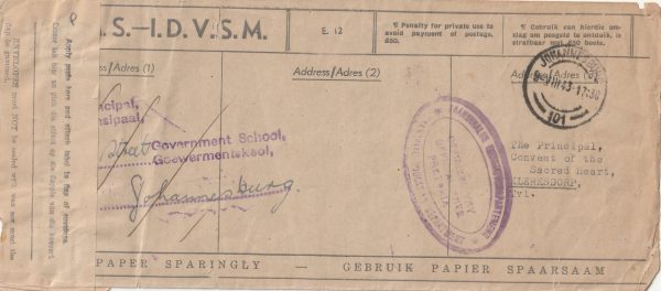 1943  SOUTH AFRICA …WW2  USE PAPER SPARINGLY . …