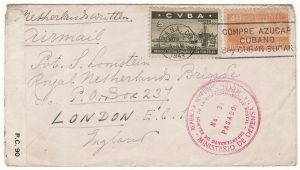 1944..CUBA - GB…DUTCH FORCES UNDERCOVER ADDRESS DOUBLE CENSORED..