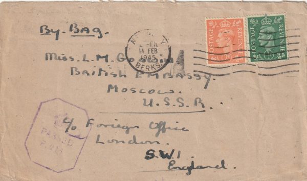 1945   GB - RUSSIA...WW2 to FOREIGN OFFICE for DIPLOMATIC BAG to MOSCOW ...