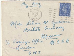 1945   GB - RUSSIA...WW2 to FOREIGN OFFICE for DIPLOMATIC BAG to MOSCOW ...