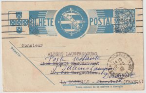 1940  PORTUGAL - FRANCE…WW2 FORWARDED to POST RESTANTE ADDRESS..