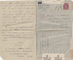 1944    GB - ALGERIA…WW2 FREE FRENCH AIR FORCE FORCES UNDERCOVER MAIL..