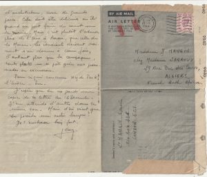 1944             GB - ALGERIA…WW2 FREE FRENCH AIR FORCE UNDERCOVER MAIL..
