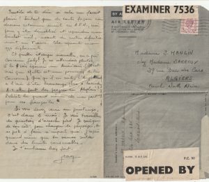 1944    GB - ALGERIA…WW2 FREE FRENCH AIR FORCE FORCES UNDERCOVER MAIL..