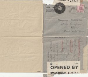 1944    GB - ALGERIA…WW2 FREE FRENCH AIR FORCE UNDERCOVER MAIL..