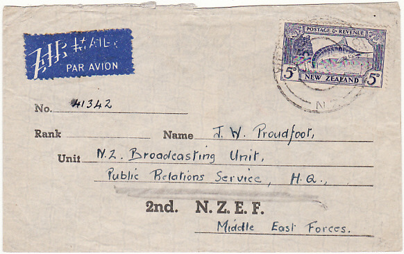 NEW ZEALAND-EGYPT [MIDDLE EAST FORCES-SPECIAL STATIONARY]