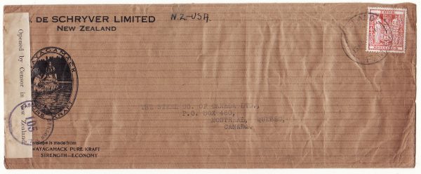 1941  NEW ZEALAND - CANADA …PICTORIAL COVER at 4/- RATE...