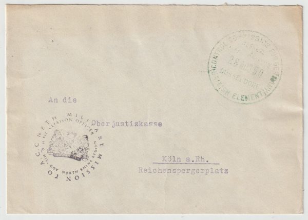 1950  GERMANY…POST WAR ALLIED OCCUPATION  from DUTCH CONSULATE…