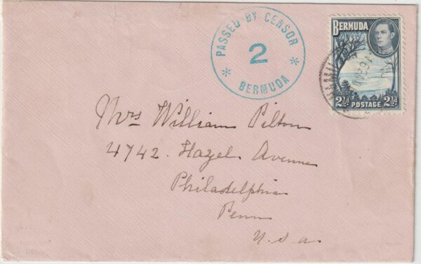 1939  BERMUDA - USA...WW2 GROUP 4 COVERS with CM 21 NUMBER 2..