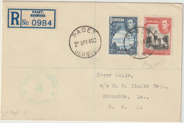 1940  BERMUDA - USA or GB...WW2 GROUP 4 COVERS with CM 21 NUMBER 4..