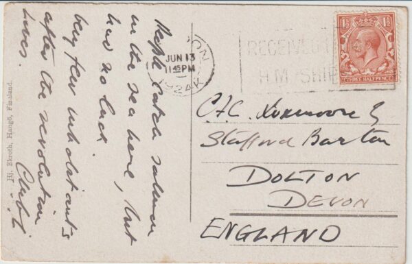 1924   FINLAND - GREAT BRITAIN…NAVAL MAIL CANCELLED ON ARRIVAL at LONDON