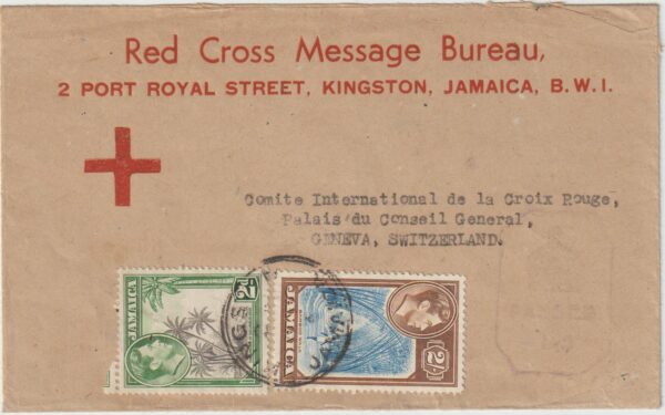 1943 - 1947   JAMAICA - SWITZERLAND...WW2 RED CROSS POSTAL MESSAGE SCHEME ...