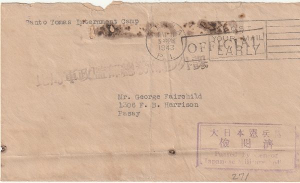 1943  PHILIPPINE Is …OFFICIAL MAIL TO REPORT...