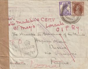 1942  INDIA - PAPAU & NEW GUINEA…WW2 SERVICE SUSPENDED..