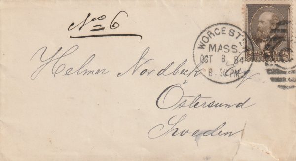 1884   USA - SWEDEN…WITH ENCLOSURE..