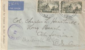 1941 NEW ZEALAND - USA …WW2 TRANS PACIFIC AIRMAIL..