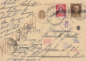 1943  ITALY - GERMANY…WW2 CENSORED PATRIOTIC CARD..