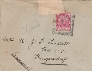1901  SOUTH AFRICA ..BOER WAR..MAIL FROM R.J.L. TINDALL AS POW or ON PAROLE..