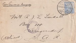 1900  SOUTH AFRICA ..BOER WAR..MAIL FROM R.J.L. TINDALL AS POW or ON PAROLE..
