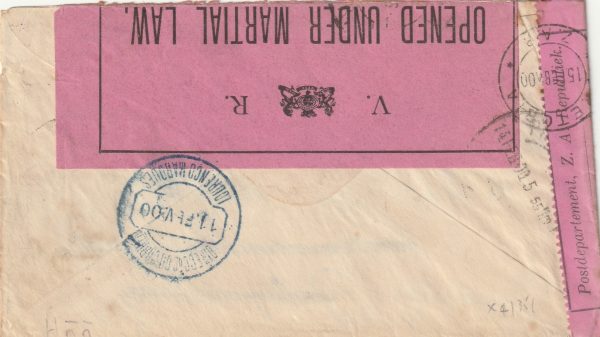 1900  SOUTH AFRICA (NATAL) - PORTUGUESE EAST AFRICA.. DUEL CENSORS BRITISH & BOER LABELS  & FORWARDED.. [22137] - Image 2