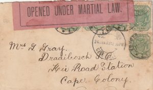 1899 SOUTH AFRICA - ..DUEL CENSORS BRITISH & BOER LABELS ..