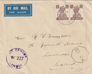 1944  BURMA -  GB… R.A.F. CENSOR ENDORSED BURMA..