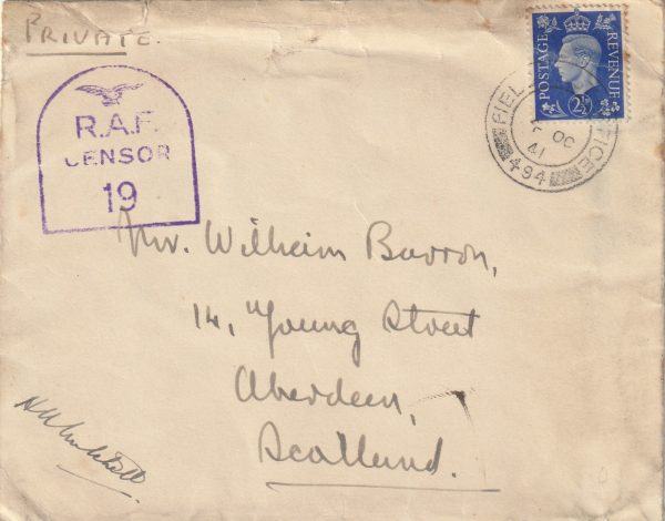 1941 IRELAND - GB..RAF CENSOR (Type RAF R4)  ..