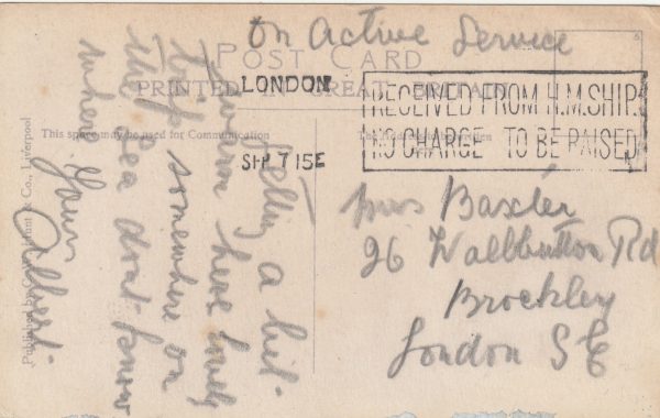 1915  GB- ENROUTE DARDANELLES…ABOARD R.M.S. "EMPRESS OF BRITAIN"..