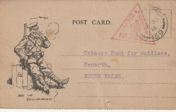 1916  EGYPT - GB..BRITISH FORCES THANKYOU PARCEL CARD ..