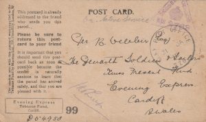 1918  EGYPT - GB..BRITISH FORCES THANKYOU PARCEL CARD ..