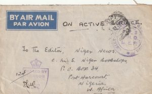 1945  EGYPT - NIGERIA..WW2 CHIEF MILITARY PRESS CENSOR..