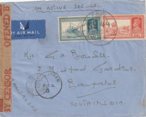 194(1)  IRAQ - INDIA..WW2  AIRMAIL with CENSORED /F.C.S. /8...