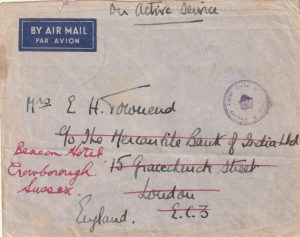 1941  IRAQ - INDIA..WW2  AIRMAIL with PASSED UNIT CENSOR...