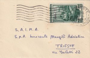 1953 TRIESTE...POST WW2 ALLIED MILITARY GOVERNMENT LOCALLY USED...