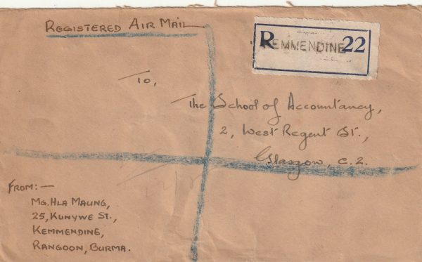 1947  BURMA - GB…BRITISH CIVIL ADMINISTRATION..REGISTERED..