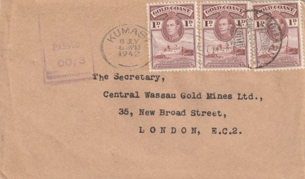 1942  GOLD COAST - GB..1942 CENSORED ..