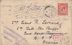 1915    GB-FRANCE..1915 RE-DIRECTED HOSPITAL