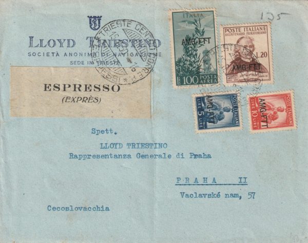 1950  TRIESTE - CZECHOSLOVAKIA…POST WW2 ALLIED MILITARY GOVERNMENT ...