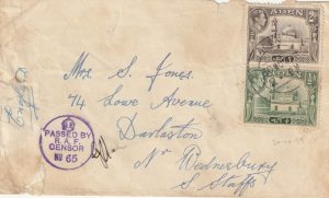 1939  ADEN - GB…ADEN WW2 RAF CENSORSHIP RAF R1/65…