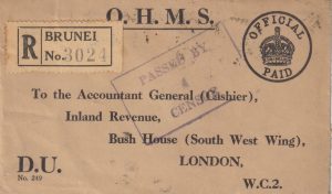 1940  BRUNIE - GB..OFFICIAL PAID O.H.M.S. to INLAND REVENUE & CENSORED BRUNIE..