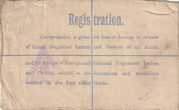 1918 EGYPT - GB..REGISTERED LETTER SALVAGED from SS KINGSTONIAN.. [22548] - Image 2