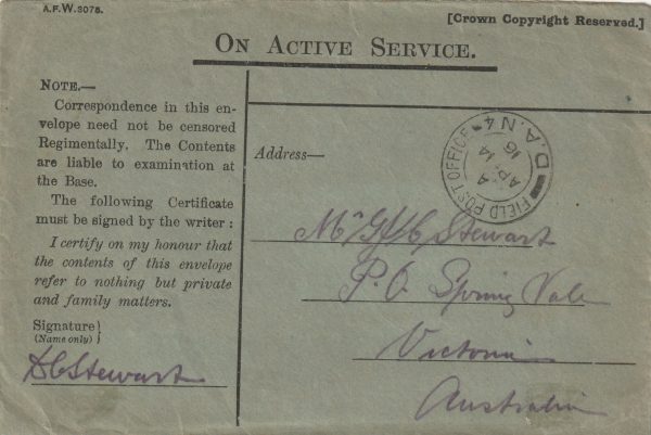 1916 EGYPT - AUSTRALIA…4th AUST. DIVISIONAL. HQ…