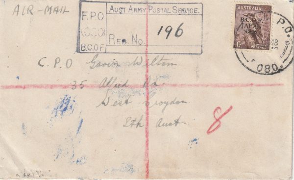 1948  JAPAN - AUSTRALIA..B.C.O.F. REGISTERED..