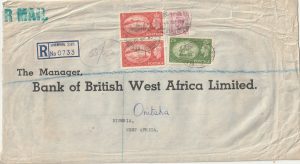 1953  GB - NIGERIA…REGISTERED AIRMAIL LIVERPOOL to ONITSHA..