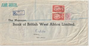 1953  GB - NIGERIA…REGISTERED AIRMAIL LIVERPOOL to ONITSHA..