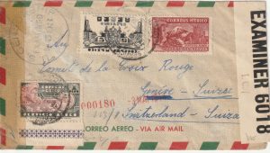 1944 MEXICO - SWITZERLAND..TRIPLE CENSORED INTERNEE MAIL TO RED X..