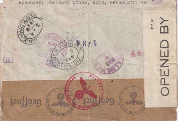 1941  GERMANY - USA..INTERCEPTED in BERMUDA, CONDEMNED, HELD & RELEASED 1946 [22660] - Image 2