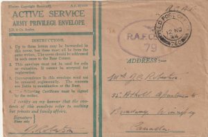 1944  NETHERLANDS - CANADA..HONOUR ENVELOPE from RCAF…