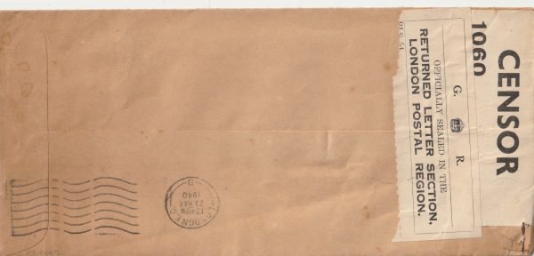 1940  GB..WW2 NO SERVICE, OFFICIALLY SEALED & RTS.. [22683] - Image 2